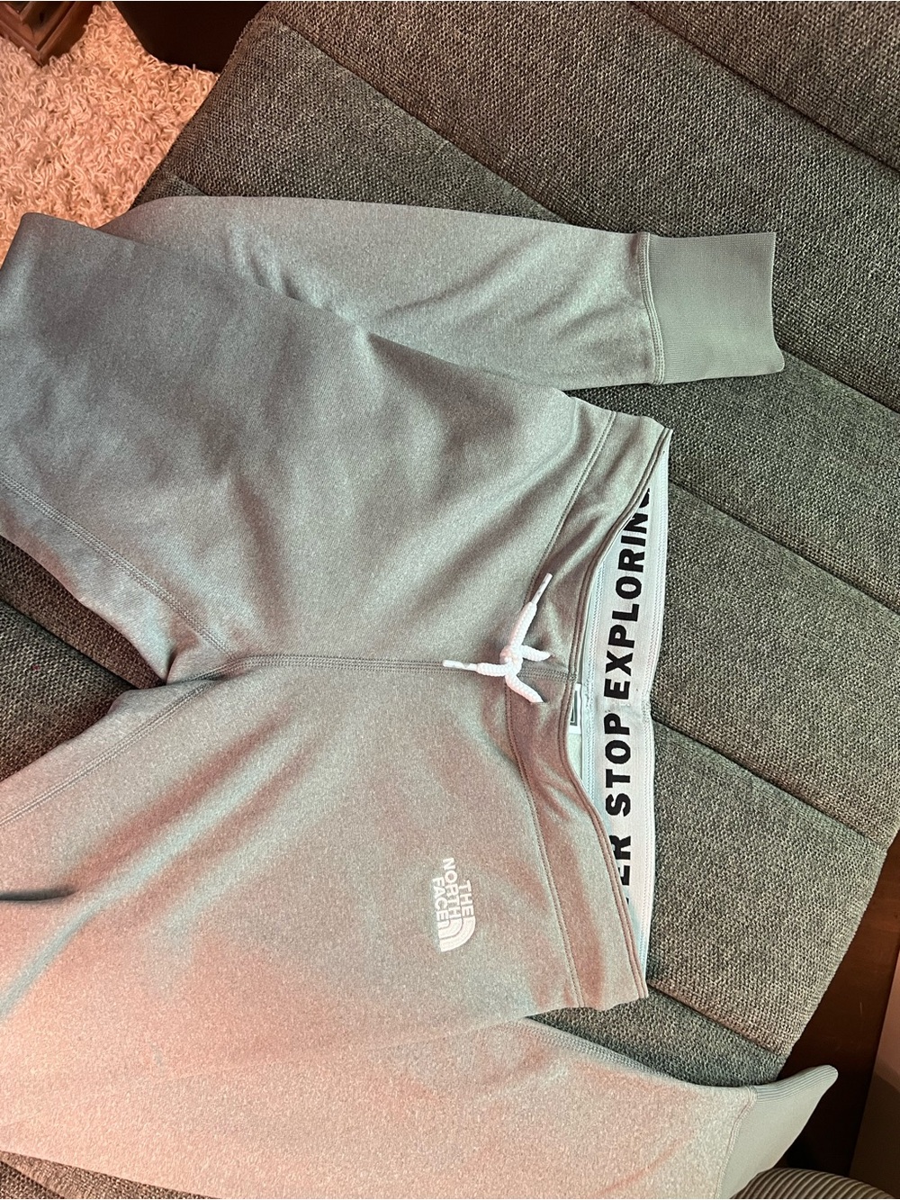 The North Face Gray Jogger Sweatpants with Branded Waistband